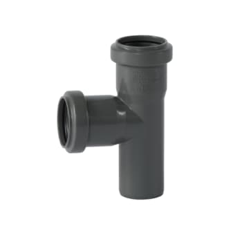 [186301640] 40 mm x 87° Grenrør afløb PP grå