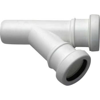 [186380340] 40 x 40 mm x 45° Grenrør afløb hvid PP