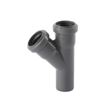 [186381340] 40 mm x 45° Grenrør afløb PP grå