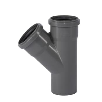 [186381675] 75 mm x 45° Grenrør afløb PP grå