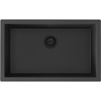 [682480111] Lavabo Jupiter 800 komposit køkkenvask sort med sort afløb