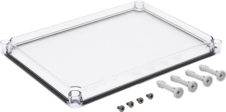 [8212007165] Fibox Klar Låg - 380x280x30 - 4 skruehuller