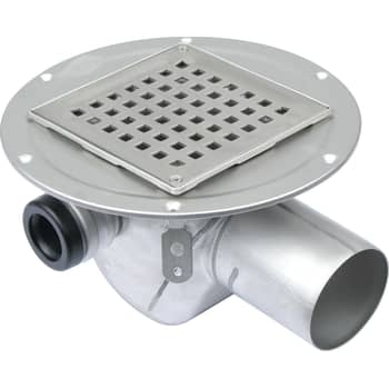 [153586113] BLÜCHER 75 mm afløbsskål t/sm.membran, m/studs/vandlås, vandret