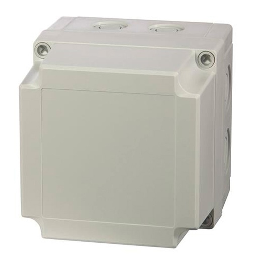 [8212027129] Fibox med gråt låg - 130x130x125 - 4 skruehuller