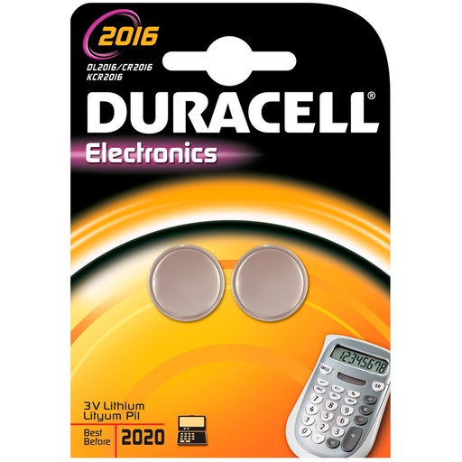 [8494203884] Duracell batteri 3V - DL2016 / CR2016 (2 stk.)