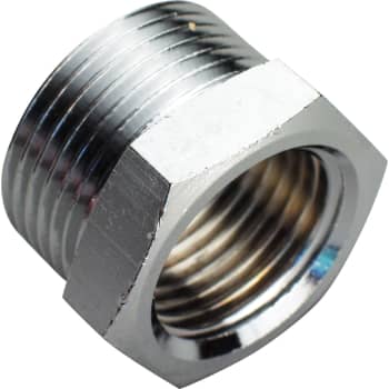 [048241526] 1/2" x 3/8" Nippelmuffe forkromet Messing Afzinkningsfri