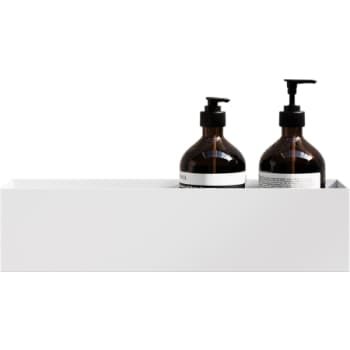 [930235800] Nichba badeværelseshylde 40 cm hvid pulverlakeret