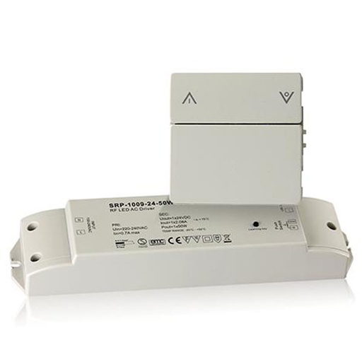 [906030] Dæmpbar LED driver/transformer 12V DC 50W m. trådløs afbryder