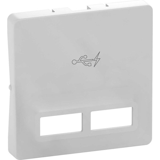 [1017058206] Fuga afdækning til 2 USB-ladere lysegrå