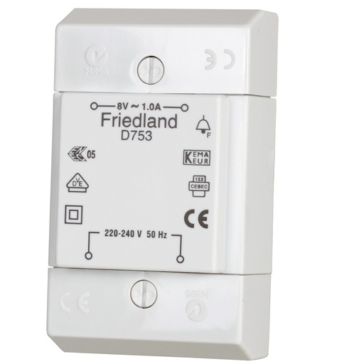 [9562007432] Friedland transformer 8V 753 vægmontering