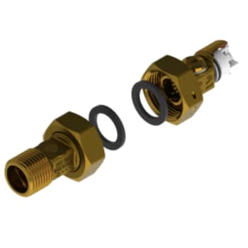 [484911006] Vandmålerforskruning Sæt Ecobrass 3/4" Nippel. M/ Kontraventil