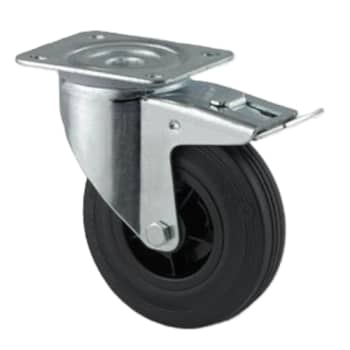 [930233530] Transporthjul, drejeligt m. bremse, 160mm, 135kg belastning