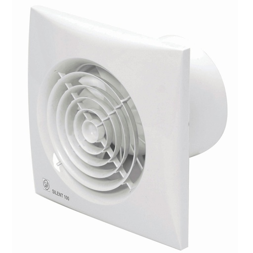 [9978866322] Ventilator Silent 100CHRZ/CHZ m. kontraspjæld, timer, hygrostat og kugleleje
