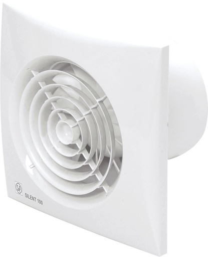 [9978866322] Ventilator Silent 100CHRZ/CHZ m. kontraspjæld, timer, hygrostat og kugleleje