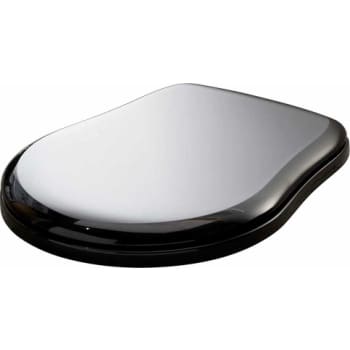 [930222881] Lavabo Retro toiletsæde med krom beslag, blank sort
