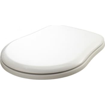 [930222883] Lavabo Retro toiletsæde med messing beslag, hvid