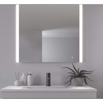 [930223877] Loevschall Vega spejl 80x70 cm med to dæmpbare lysfelter