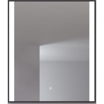 [930223882] Loevschall Libra spejl 60x70 cm med sort ramme og to lysfelter