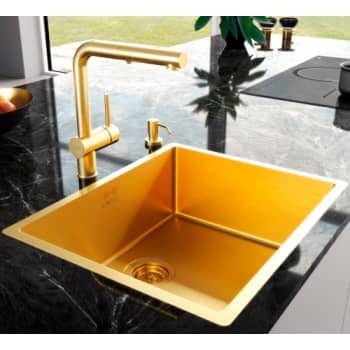 [930228272] Lavabo Kubus 500 Soft køkkenvask uden hanehul, massiv messing