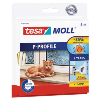 [930228663] tesamoll® tætningsliste P-profil 6mx9mm hvid