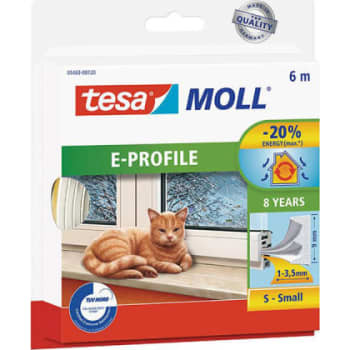 [930228674] tesamoll® silikonetætningsliste E-profil 9mx9mmx4mm hvid
