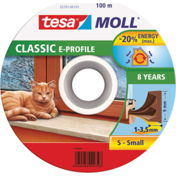 [930228681] tesamoll® gummitætningsliste E-profil 100mx9mmx4mm brun