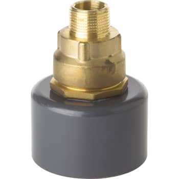 [074151260] 63/40 mm x 1" murkobling med nippel, PVC/messing