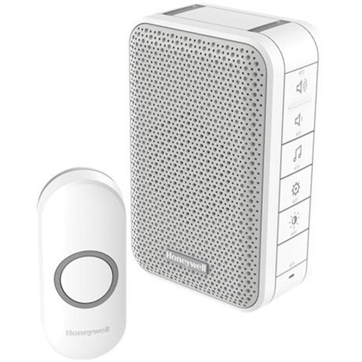 [9590800041] Trådløs ringeklokke m. 6 toner inkl. dørtryk - hvid