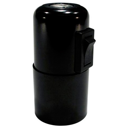 [0449400452] E27 fatning m. afbryder - sort