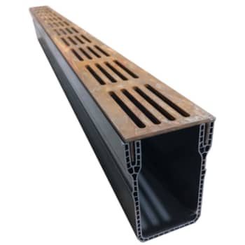 [227520065] Star Drain 65 x 103 x 1000 mm PVC-rende med cortenstål rist