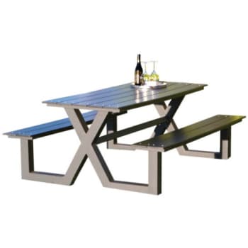 [241030100] X-model bordbænkesæt 1760 x 1510 x 720 mm, sort nonwood/antracit