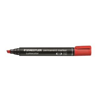 [881030560] Staedtler permanent marker, skrå spids, rød