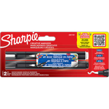 [881030605] Sharpie akrylmarker creative, rund spids, sort/hvid, 2 stk.