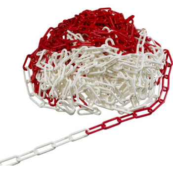 [881070681] Plastkæde, rød/hvid, 25 m