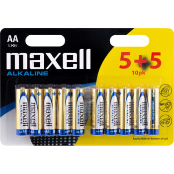 [881081441] Maxell alkaline AA/LR06 batteri, 10 stk.