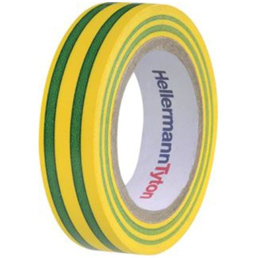 [0839102098] Isolerbånd 0,15x15mm gul/grøn - 10 meter