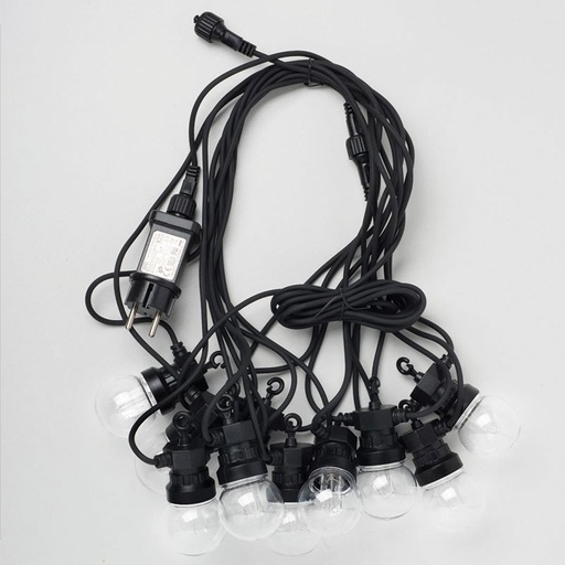 [893038] Party lyskæde 8m 10xLED klar Ø50mm IP44 230V