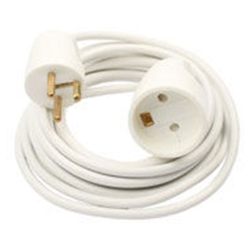 [7828990434] Forlængerledning med jord 5 meter - hvid