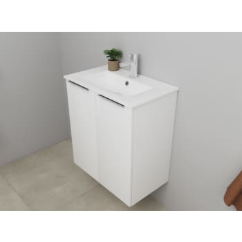 [786031130] Sanibell Online møbelsæt 61x36cm hvid højglans med 2 låger