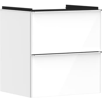 [786701304] HANSGROHE Xelu Q vaskeskab 580x475x605mm 2skuffer MDF hvid højgl