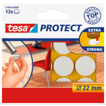 [894082601] tesa filtpuder Ø22 mm, hvid, 12 stk.