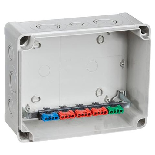 [1021016894] Forgreningsdåse m. blanket og klemmerække 175mm