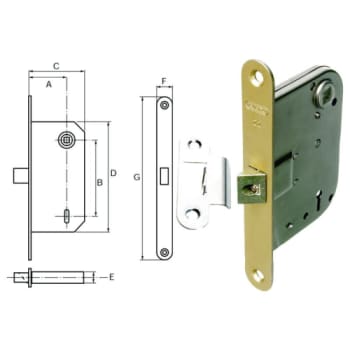 [894076182] Dørlås Rex 48 V/H m/rd. hj.   