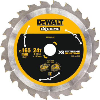 [881315755] DEWALT rundsavklinger til akkusave, Ø165/20 mm, 24 td.