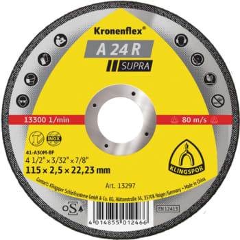 [881350365] Klingspor skæreskive A 24 R Supra, til stål, 115 x 2,5 mm, Lige