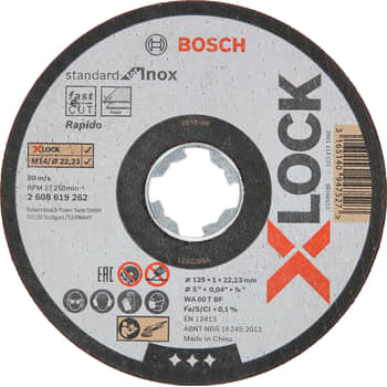 [881350800] Bosch X-LOCK skæreskive STDI, 125 x 1,0 mm, Inox