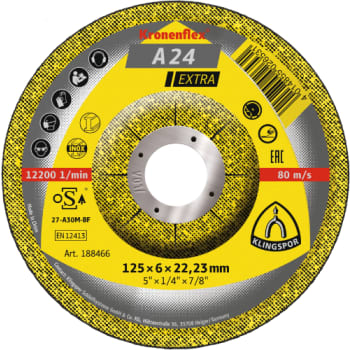 [881350911] Klingspor skrubskive A 24 Extra, til metal, 125 x 6 mm, Forsat