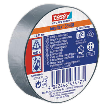 [881520154] tesa isoleringstape 53988, PVC 15 mm x 10 m, grå
