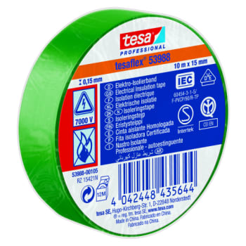 [881520155] ISOLERINGSTAPE VDE/IEC PVC 10MX15MM GRØN