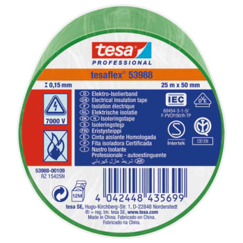 [881520181] ISOLERINGSTAPE VDE/IEC PVC 25MX50MM GRØN